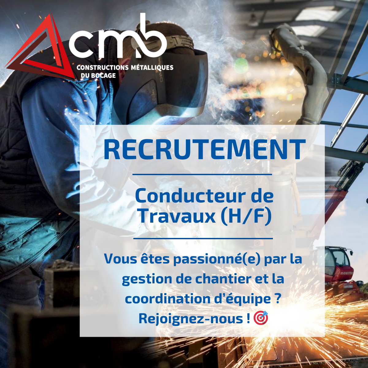 CMB recrute un conducteur de travaux (H/F) recrutement en cours